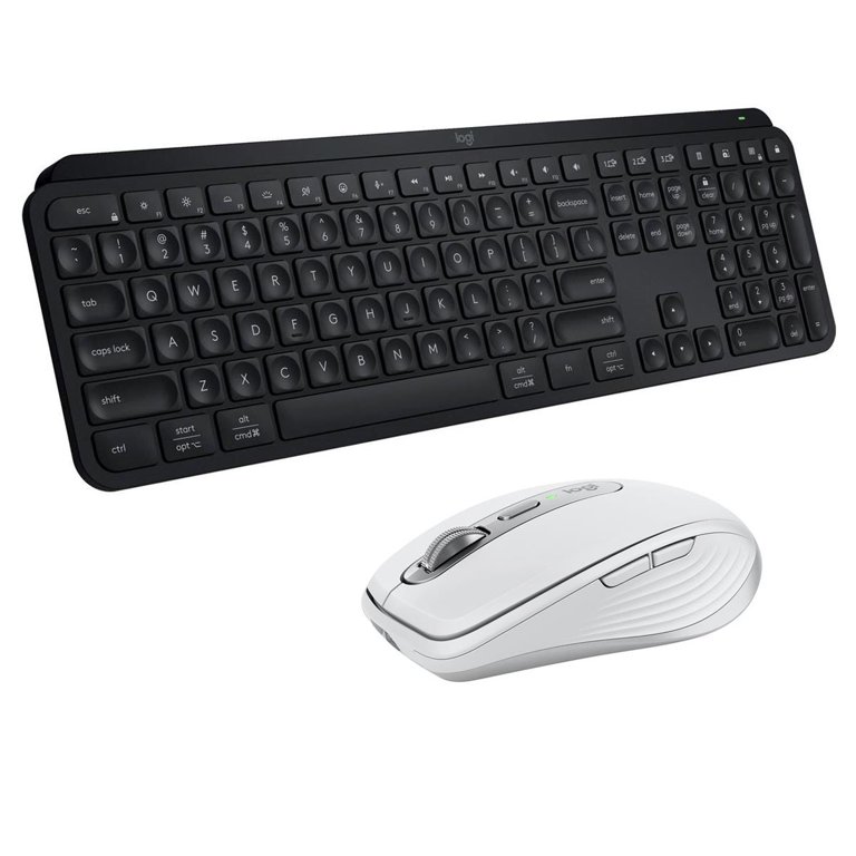 Logitech MX Keys S Wireless Keyboard, Black with MX Anywhere 3S
