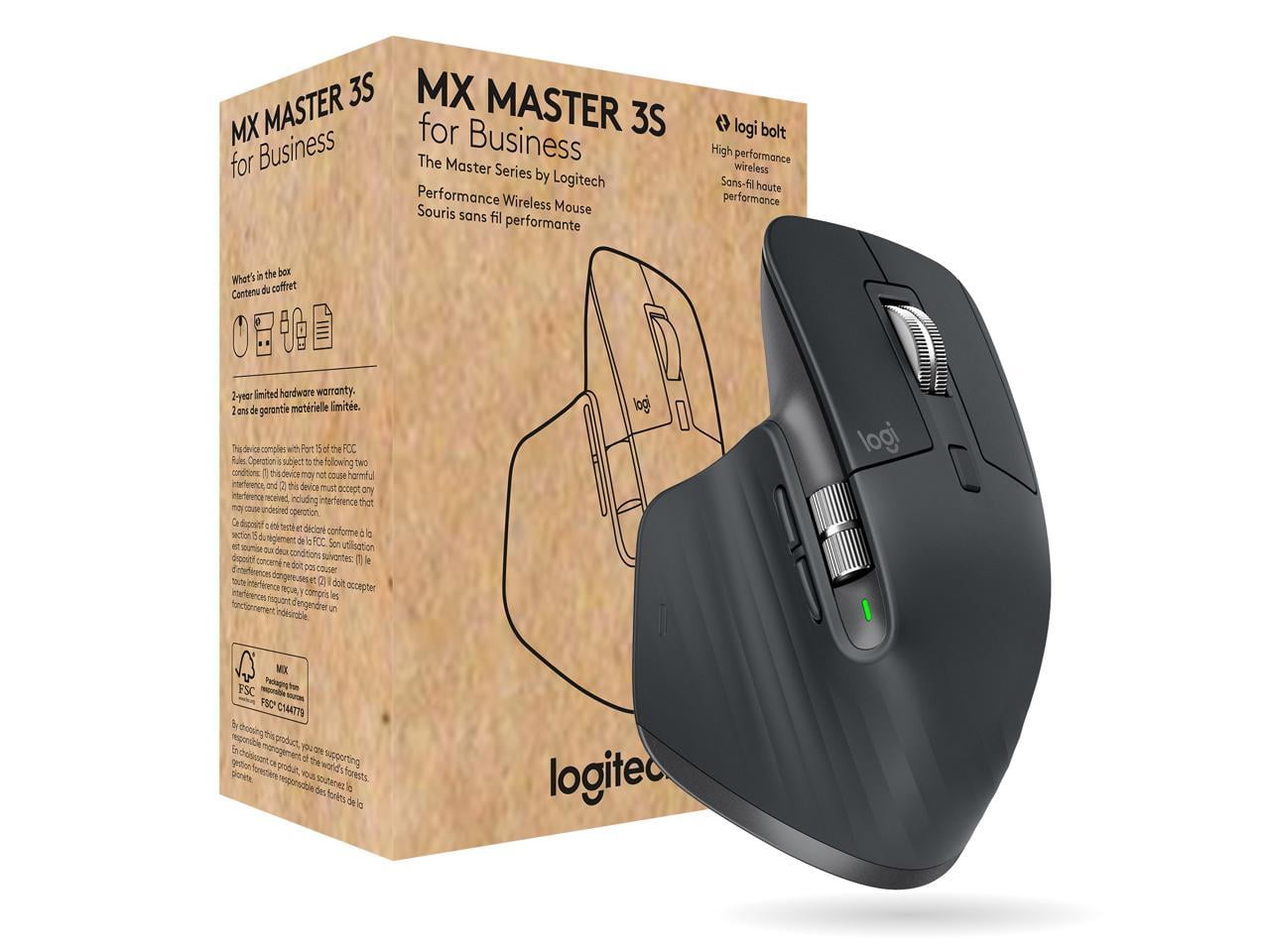 Logitech MX Master 3S for Business, Wireless Mouse with Quiet Clicks, 8K DPI, Secured Logi Bolt USB Receiver, Bluetooth, USB-C Charging, MagSpeed Logitech MX Master 3S for Business, Wireless Mouse with Quiet Clicks, 8K DPI, Secured Logi Bolt USB Receiver, Bluetooth, USB-C Charging, MagSpeed
