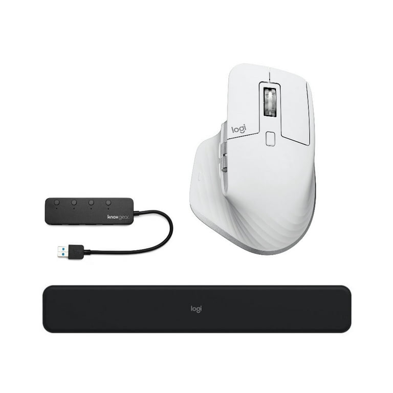Logitech MX Master 3S For Mac Wireless Mouse (Pale Gray) Bundle with MX  Palm Rest and 4-Port USB Hub