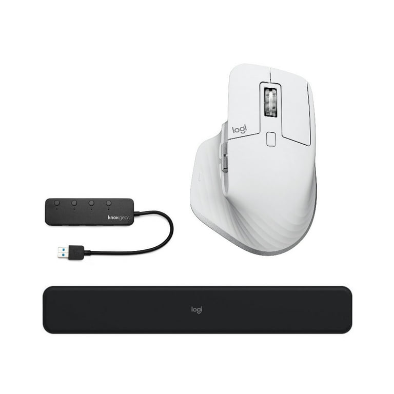 Logitech MX Master 3S For Mac Wireless Mouse (Pale Gray) Bundle with MX  Palm Rest and 4-Port USB Hub 