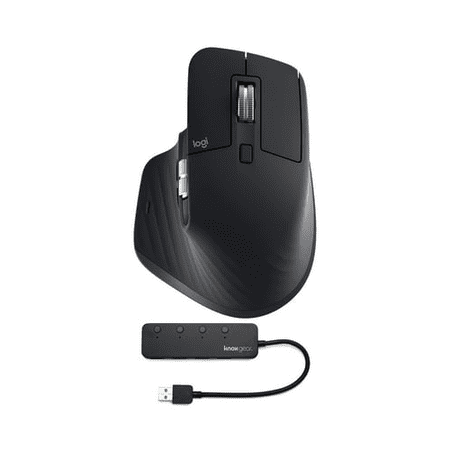 Logitech MX Master 3S Mouse (Black) and Knox Gear 4-Port USB 3.0 Hub