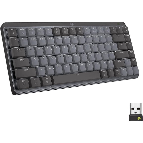 Logitech MX Mechanical Mini Wireless Illuminated Keyboard, Clicky Switches, Backlit, Bluetooth, USB-C, macOS, Windows, Linux, iOS, Android, Graphite