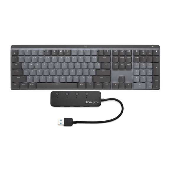 Logitech MX Mechanical Wireless Illuminated Keyboard Bundle with 4-Port 3.0 USB Hub - (Tactile/Graphite)