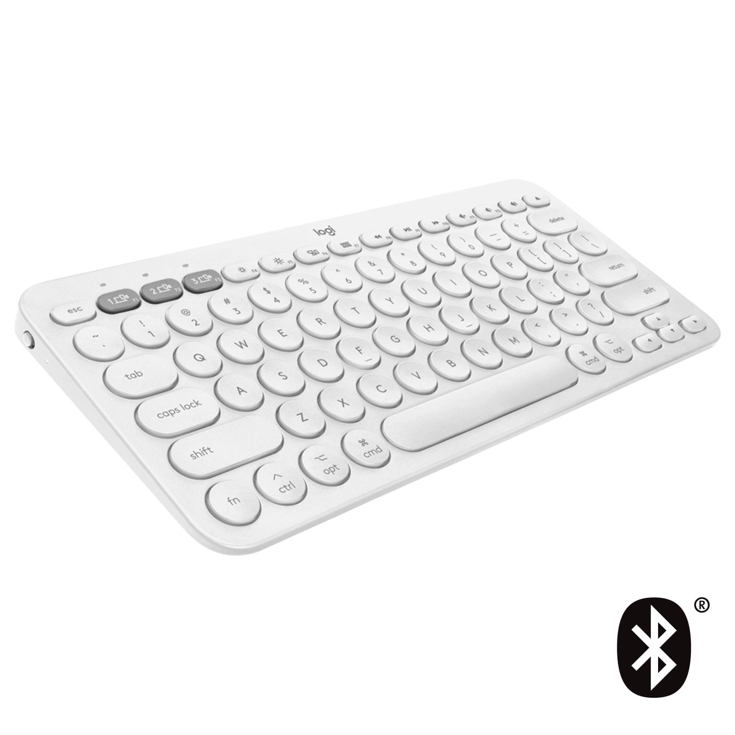 Logitech K380 Backlit Keys Mini Bluetooth Standard Keyboard, off White, 1 Pack