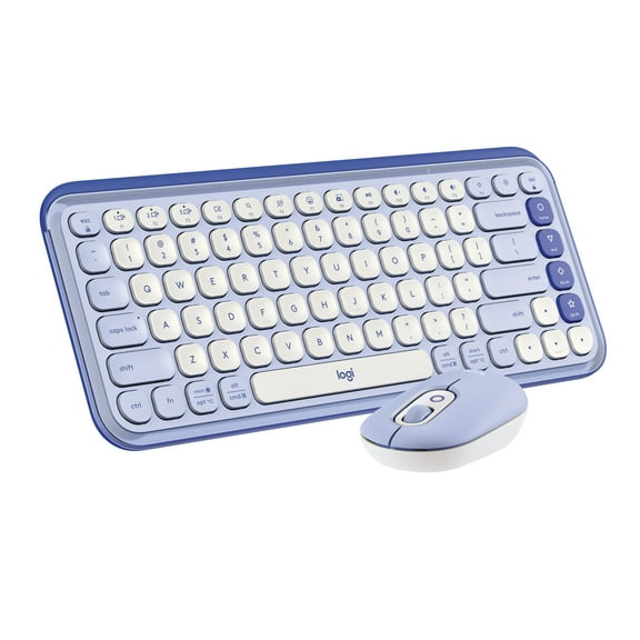 Logitech POP ICON Combo, Bluetooth Keyboard and Mouse Combo, Comfortable Typing, programmable Keys and Buttons, Lilac