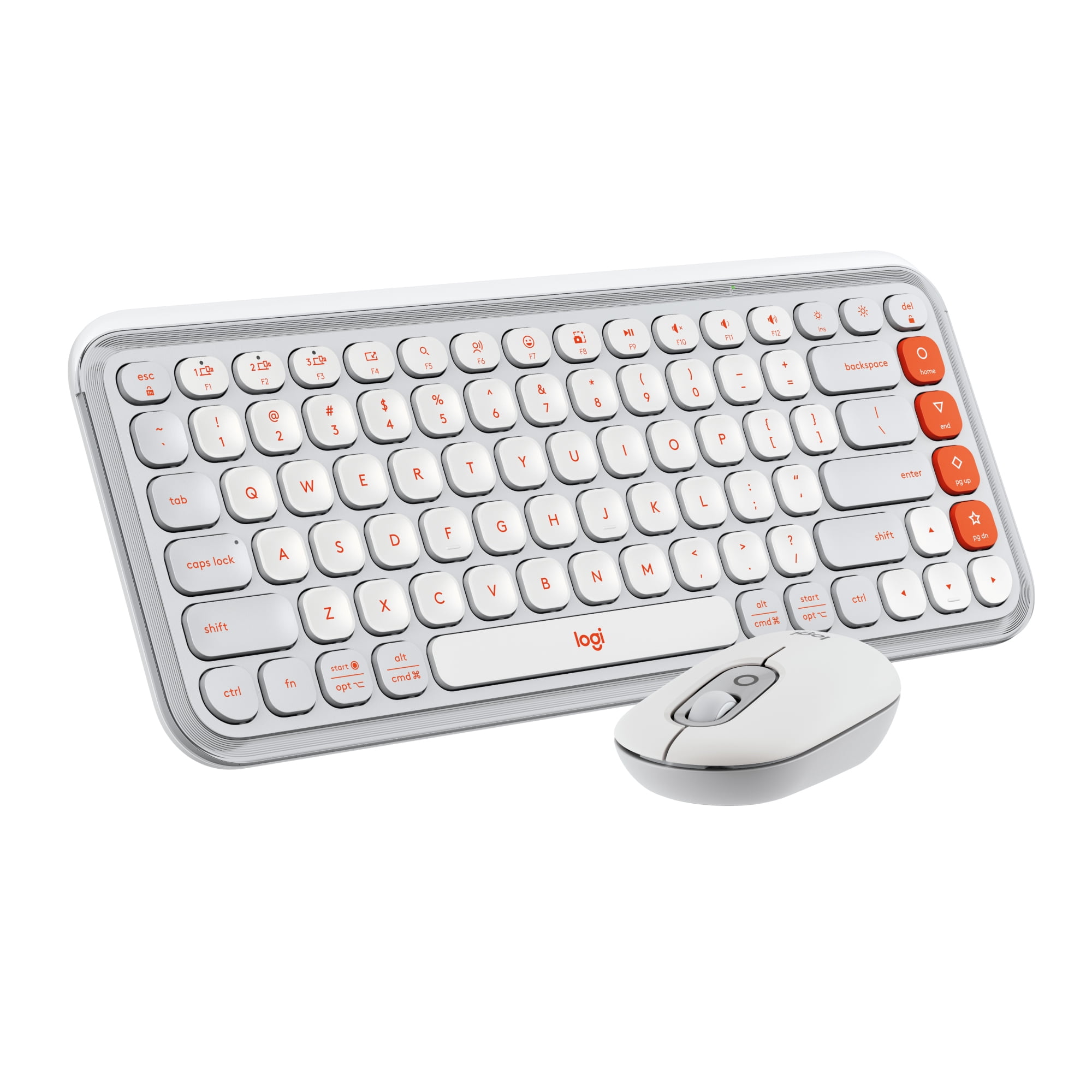 Logitech POP ICON Combo, Bluetooth Keyboard and Mouse Combo, Comfortable Typing, programmable Keys and Buttons, Off-White