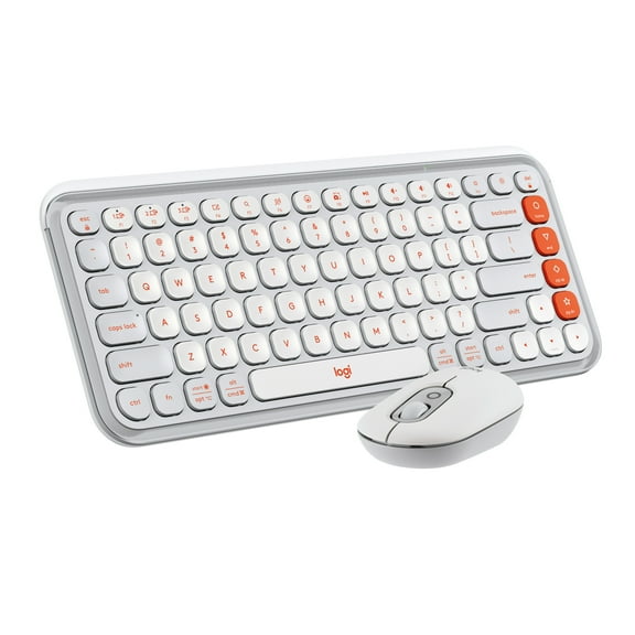 Logitech POP ICON Combo, Bluetooth Keyboard and Mouse Combo, Comfortable Typing, programmable Keys and Buttons, Off-White