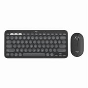 Logitech Pebble 2 Combo Wireless Quiet Keyboard and Mouse, Customisable, Logi Bolt, Bluetooth, Tonal Graphite