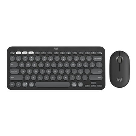 Logitech - Pebble 2 Combo Compact Wireless Scissor Keyboard and Mouse Bundle for Windows, macOS, iPadOS, Chrome - Graphite