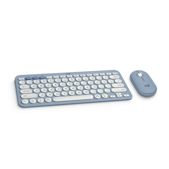 Logitech Pebble 2 Combo for Mac, Wireless Keyboard and Mouse, Slim, Quiet and Portable, Customizable, Tonal Blue