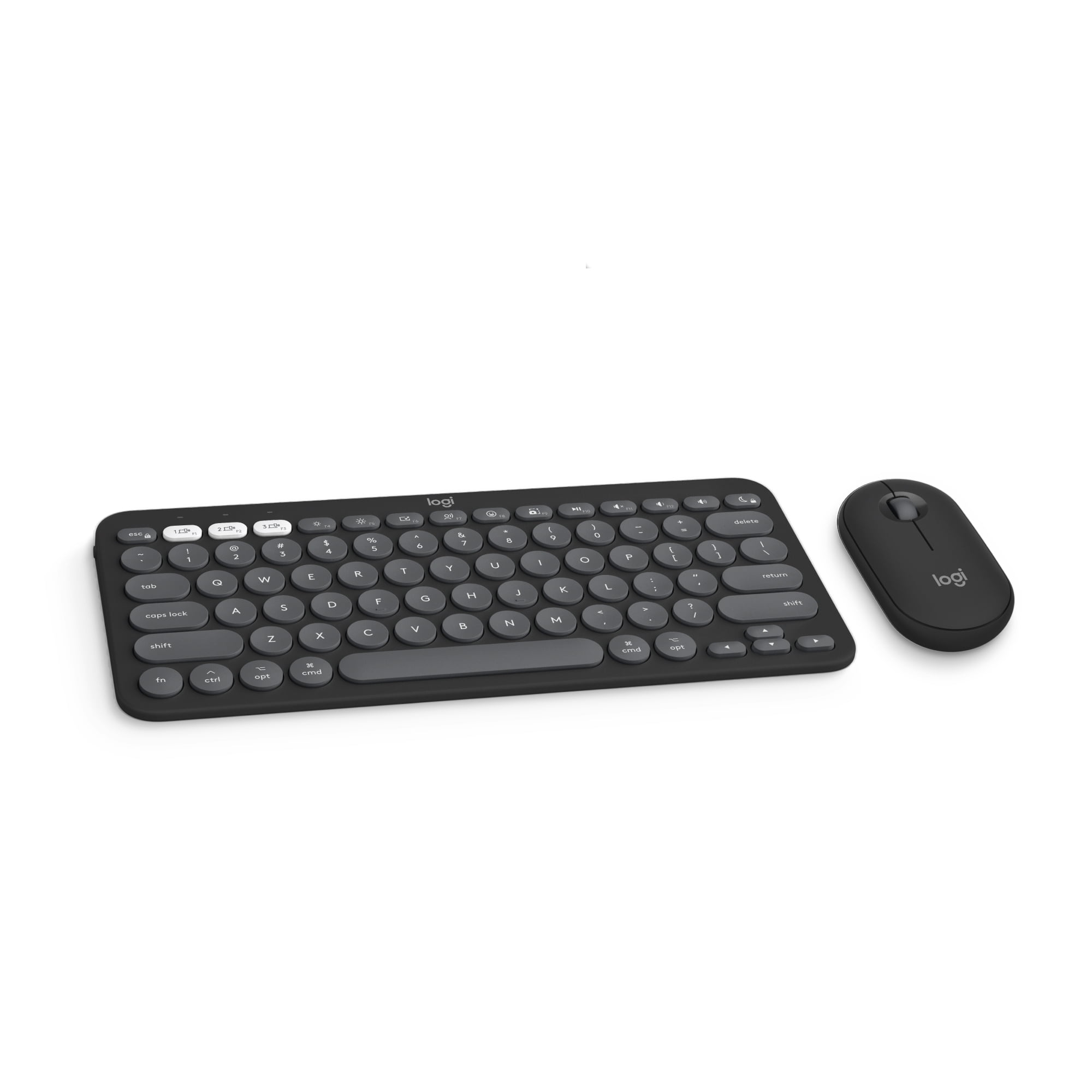 Logitech Pebble 2 Combo for Mac, Wireless Keyboard and Mouse, Slim, Quiet and Portable, Customizable, Bluetooth Mouse and Keyboard, Easy-Switch, Tonal Graphite