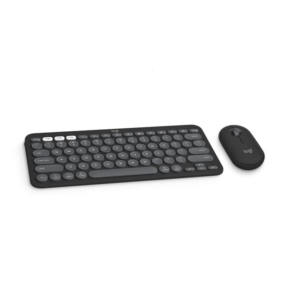 Logitech Pebble 2 Combo for Mac, Wireless Keyboard and Mouse, Slim, Quiet and Portable, Customizable, Bluetooth Mouse and Keyboard, Easy-Switch, Tonal Graphite