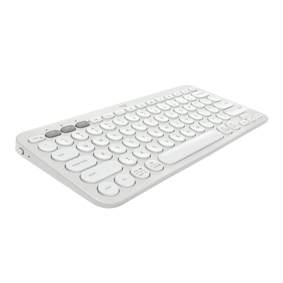 Logitech Pebble Keys 2 K380s, Multi-Device Bluetooth Wireless Keyboard with Customizable Shortcuts, Slim and Portable, Tonal White