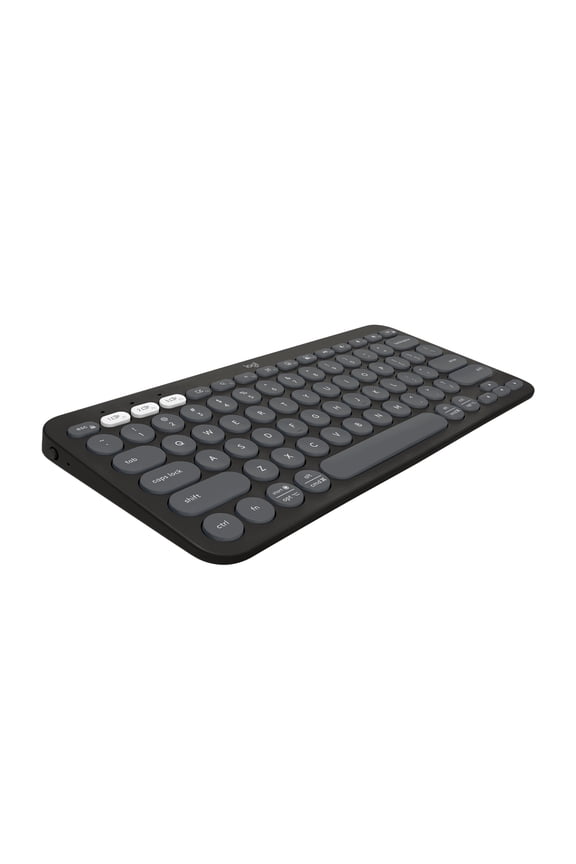 Pebble Keys 2 K380s, Multi-Device Bluetooth Wireless Keyboard with Customizable Shortcuts, Slim and Portable, Tonal Graphite
