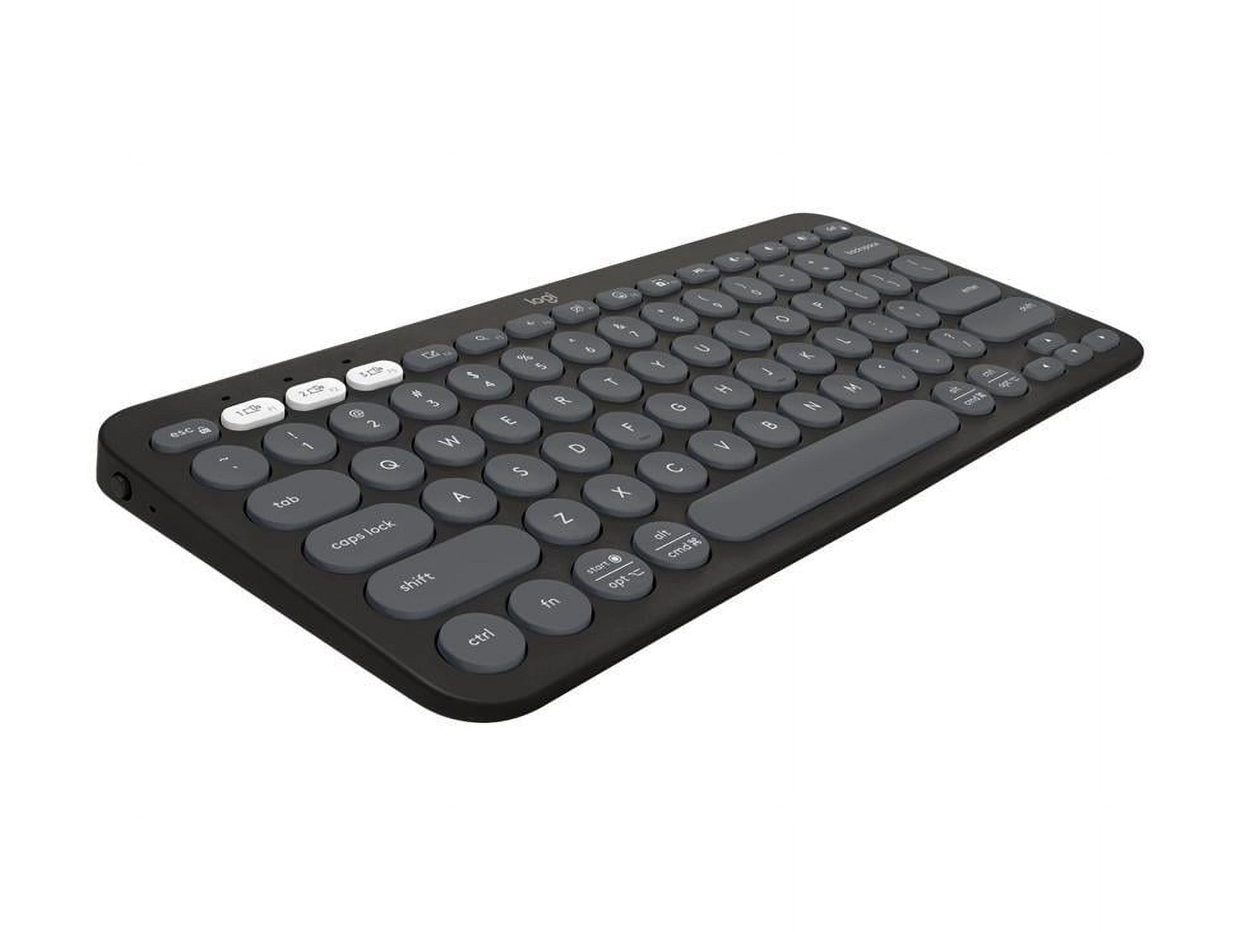 Logitech Pebble Keys 2 K380s Multi-device Bluetooth Wireless Keyboard - Wireless Connectivity - Bluetooth - Chromebook - PC, Mac - AA Battery Size Supported - Tonal Graphite