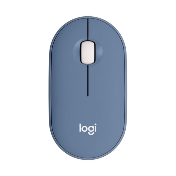 Logitech Pebble Wireless Mouse, Bluetooth, 2.4 GHz Receiver, Silent, Quiet Clicks, Blueberry