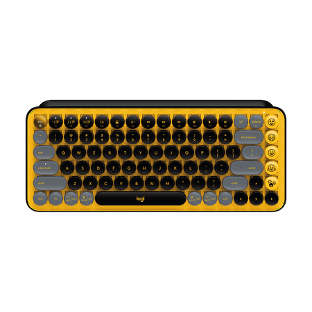 Logitech - POP Keys Wireless Mechanical Tactile Switch Keyboard for Windows/Mac with Customizable Emoji Keys - Blast Yellow