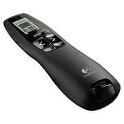 Logitech R800 Wireless Laser Presentation Remote w/LCD Display, Class 2, 100 ft Range, Matte Black 910001350