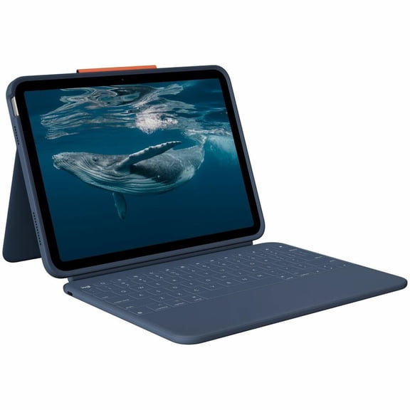 Logitech Combo 4c iPad Keyboard Case: iPad 10th Gen A16 Case with Military-Grade Drop Protection USB-C Charging Port Smart Connector Pencil Holder 920014163