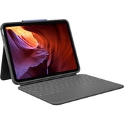 Logitech Rugged Folio for iPad 10th Generation Protective Keyboard Case with Smart Connector and Durable Spill-Proof Keyboard - Graphite