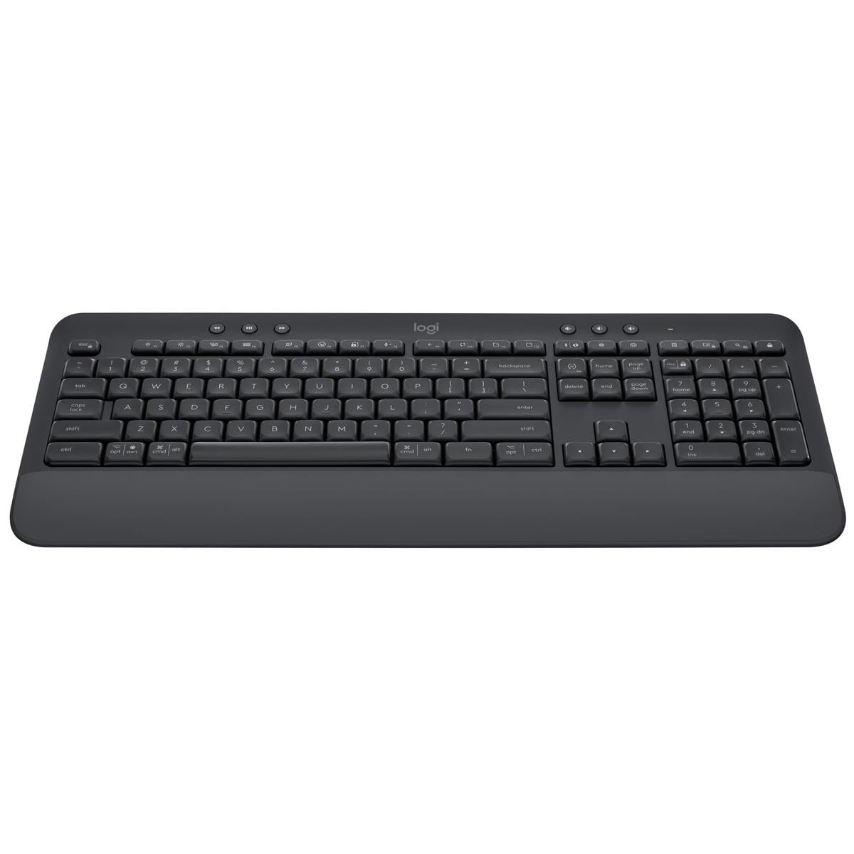 Logitech Signature K650 Comfort Full-Size Wireless Keyboard with Wrist Rest, BLE Bluetooth or Logi Bolt USB receiver, Deep-Cushioned Keys, Graphite