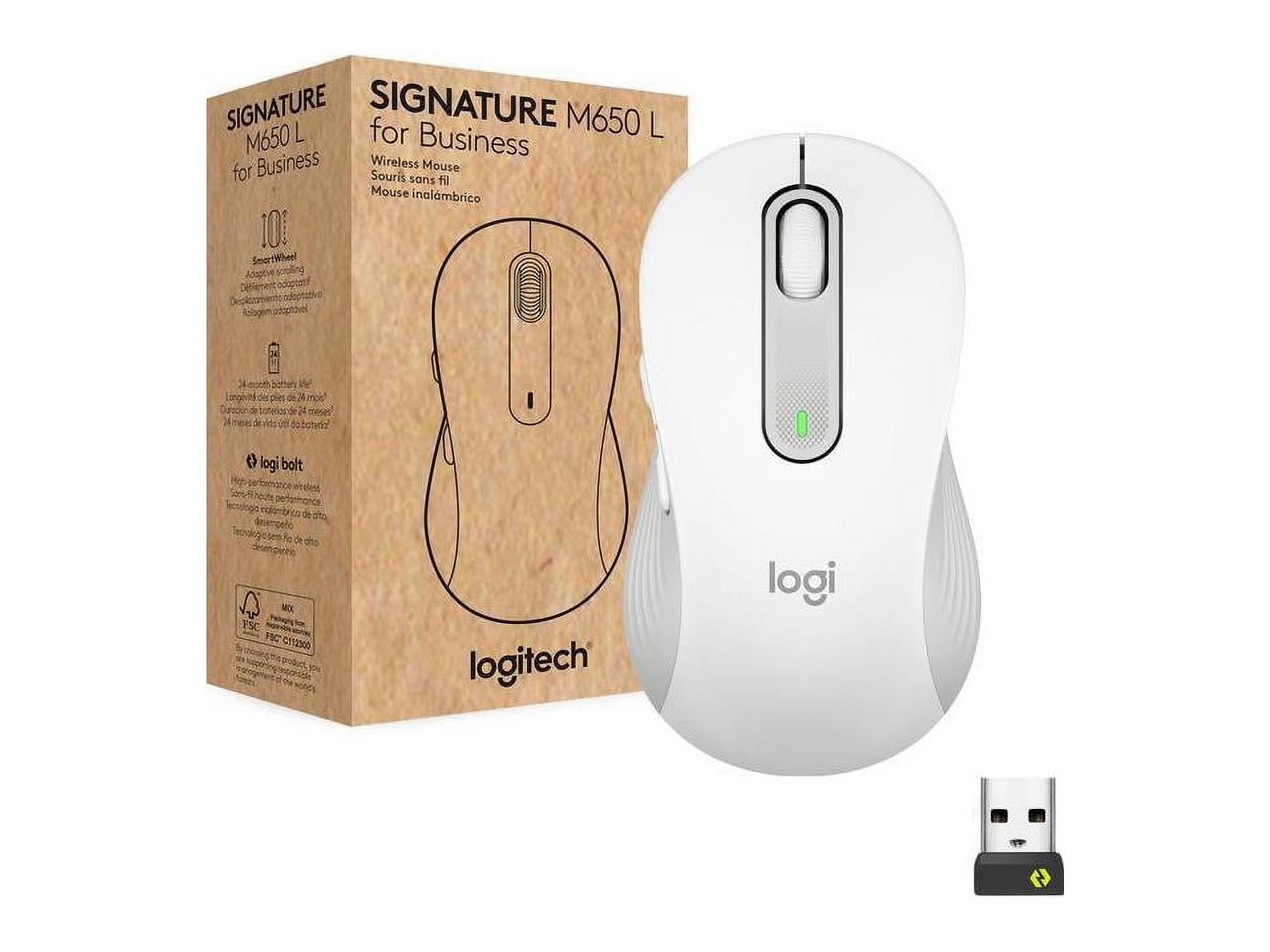 Logitech Signature M650 L Full Size Wireless Mouse - For Large Sized Hands,  2-Year Battery, Silent Clicks, Customizable Side Buttons, Bluetooth, for
