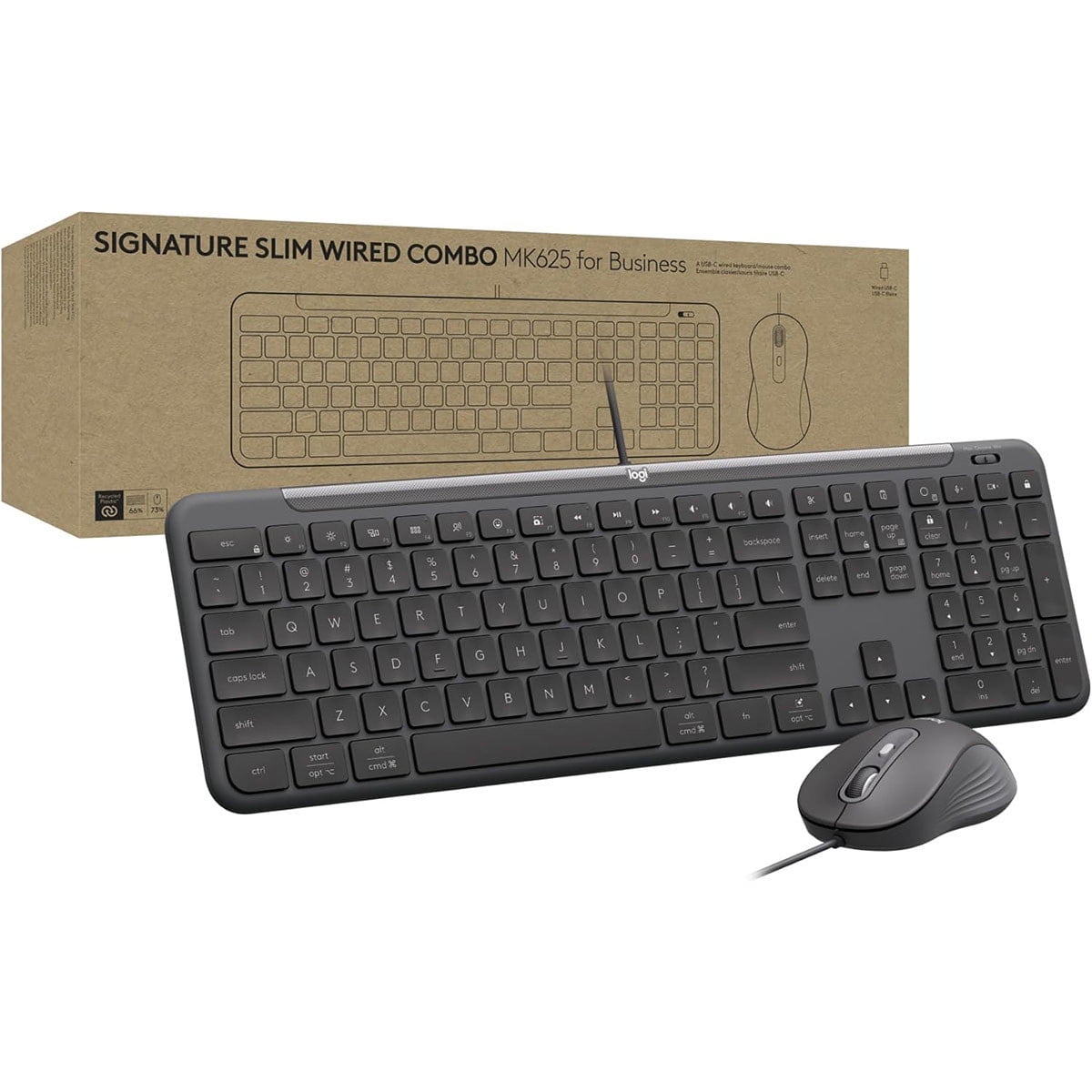 Logitech Signature Slim MK625 Wired Keyboard and Mouse Combo for
