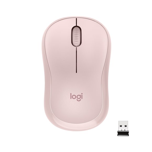 Logitech Silent Wireless Mouse, 2.4 GHz with USB Receiver, Optical Tracking, Ambidextrous, Rose, Walmart Exclusive