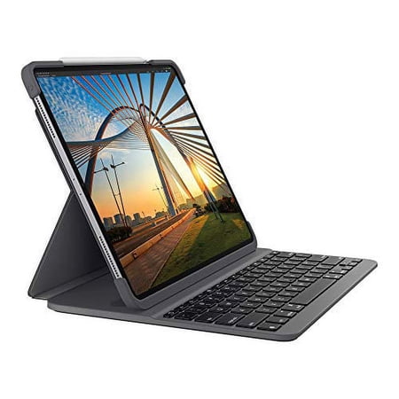 Logitech - Slim Folio Pro Keyboard Case for Apple® iPad® Pro 12.9" (3rd and 4th Gen) - Graphite