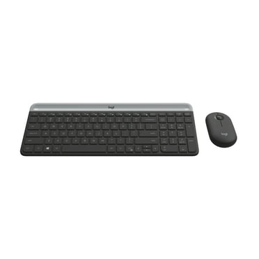 Logitech Slim Wireless Keyboard and Mouse Combo - Low Profile Compact Layout, Graphite, Walmart Exclusive