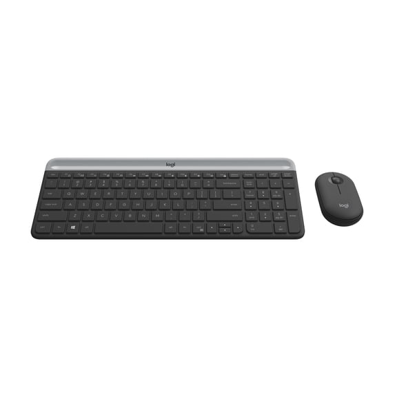 Logitech Slim Wireless Keyboard and Mouse Combo - Low Profile Compact Layout, Graphite, Walmart Exclusive