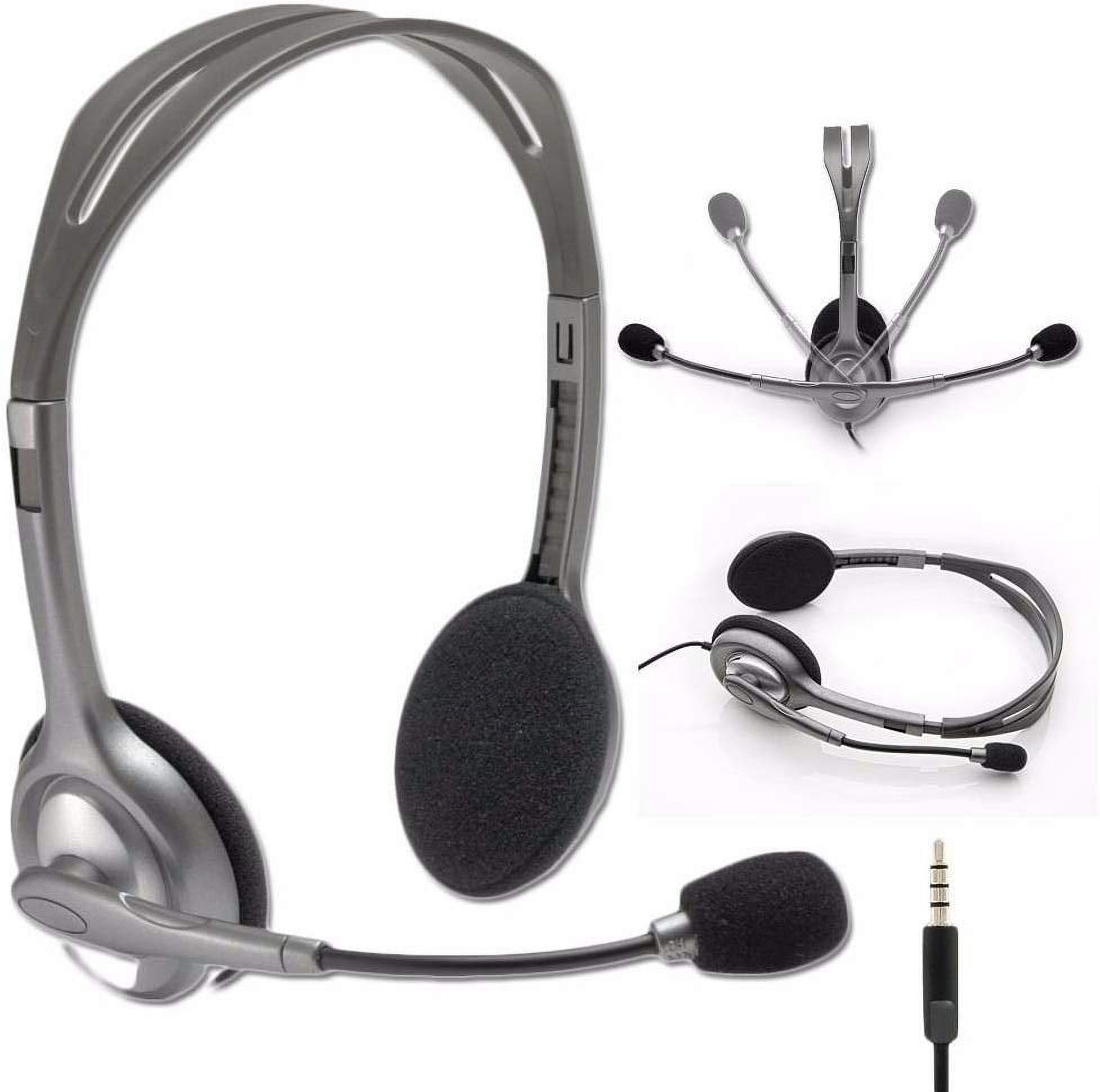 Logitech Wired Stereo Headset H111 H110 PC Gaming Compatible with Noise Cancelling Mic Bulk Packaging Walmart