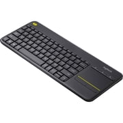 Logitech K400 Plus Wireless Touch TV Keyboard With Easy Media Control and Built-in Touchpad, HTPC Keyboard for PC-connected TV, Windows, Android, ChromeOS, Laptop, Tablet