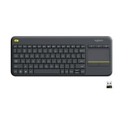 Logitech K400 Plus Wireless Touch TV Keyboard With Easy Media Control and Built-in Touchpad, HTPC Keyboard for PC-connected TV, Windows, Android, ChromeOS, Laptop, Tablet