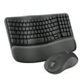 thumbnail interactive-video image 1 of Logitech Wave Keys Combo, Wireless Ergonomic Keyboard with Signature M550 L Wireless Mouse, Graphite, 1 of 13