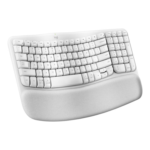 Logitech Wave Keys for Mac, Wireless Ergonomic Keyboard with Cushioned