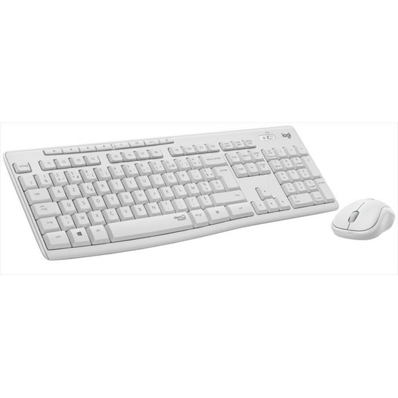 Logitech Wireless Keyboard and Mouse Combo, Comfortable Typing,  Durable and Resilient, White