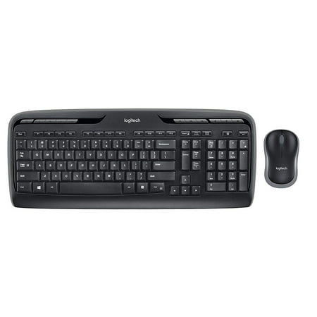 Logitech - MK320 Full-size Wireless Membrane Keyboard and Mouse Bundle - Black
