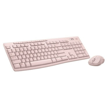 Logitech Wireless Keyboard and Mouse Combo for Windows, 2.4 GHz Wireless, Compact Mouse, Rose