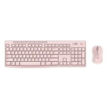 Logitech Wireless Keyboard and Mouse Combo for Windows, 2.4 GHz Wireless, Compact Mouse, Rose, Walmart Exclusive