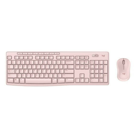 Logitech Wireless Keyboard and Mouse Combo for Windows, 2.4 GHz Wireless, Compact Mouse, Rose, Walmart Exclusive