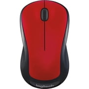 Logitech M310 Solid Office Ambidextrous Optical, Wireless Mice with Nano-Receiver, 1 AA Battery, User Documentation, Red