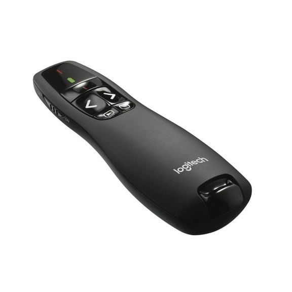 Open Box Logitech Wireless Presenter R400, Wireless Presentation Remote Clicker with Laser Pointer, Black