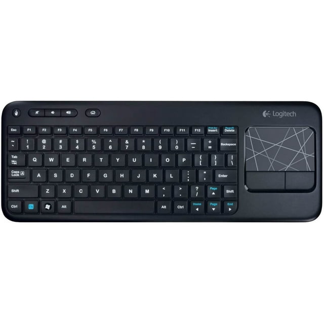 Logitech Wireless Touch K400r USB Compact Keyboard w/3.5in Touchpad - 920-003070 - BlackRenewed