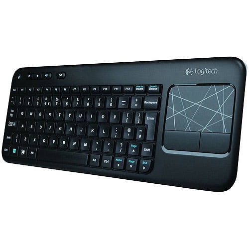 Seraph halvt Vidner Logitech Wireless Touch Keyboard K400 with Built-In Multi-Touch Touchpad,  Black - Walmart.com