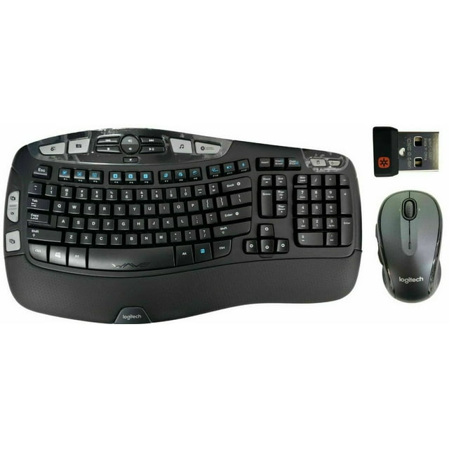 Logitech Wireless Wave MK550 QWERTY Keyboard K350 & Laser Mouse M510 w ...