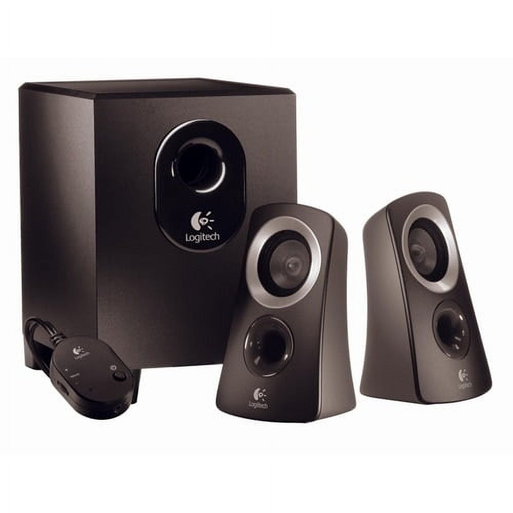 Logitech Z313 2.1 Multimedia Speaker System with Subwoofer, Full Range Audio, 50 Watts Peak Power, Strong Bass, 3.5mm Audio Inputs, PC/PS4/Xbox/TV/Smartphone/Tablet/Music Player - Black - image 1 of 10