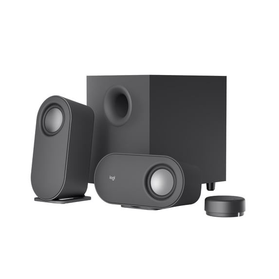 Logitech Z407 USB Bluetooth 2.1 Channel Computer Speakers Set with 2 x Satellite Speakers, Subwoofer, 3.5 mm Cable, User Documentation, Black, 1 Pack
