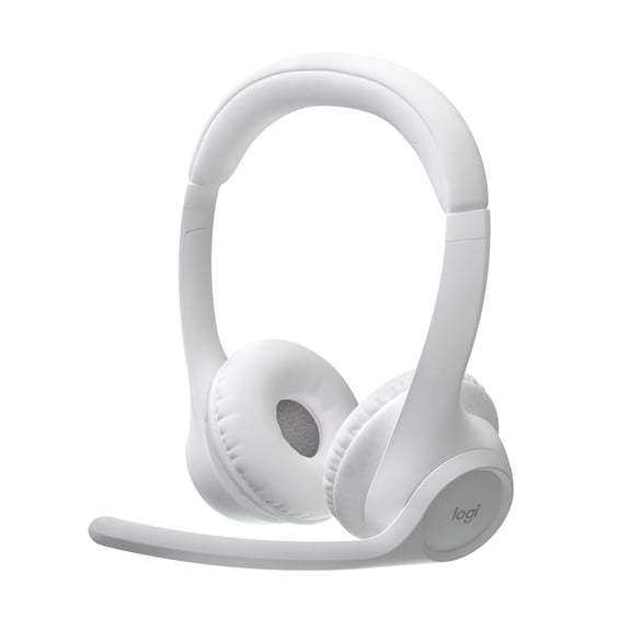Logitech Zone 300 Wireless Bluetooth Headset with Noise-Canceling Microphone, Compatible with Windows, Mac, Chrome, Linux, iOS, iPadOS, Android  Off-White