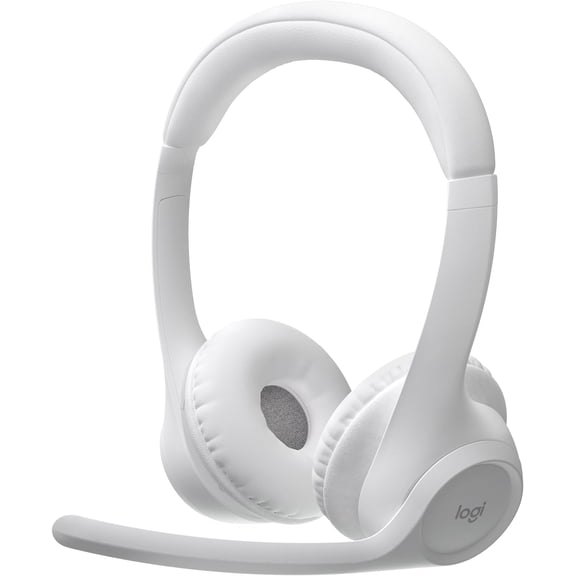 Logitech Zone 300 Wireless Bluetooth Headset with Noise-Canceling Microphone, Compatible with Windows, Mac, Chrome, Linux, iOS, iPadOS, Android  Off-White